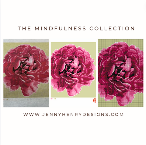 The Mindfulness Collection Peony Bloom Needlepoint Canvas