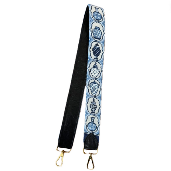 The Mindfulness Collection: Ginger Jar Crossbody Strap Needlepoint Canvas