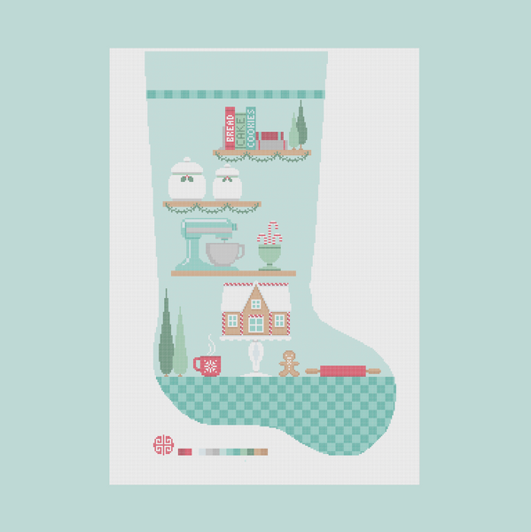 The Holiday Baker Full Size Needlepoint Stocking Canvas