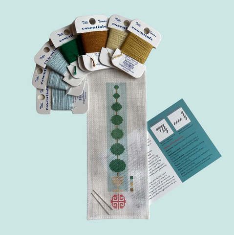Topiary Bookmark Needlepoint Kit 18 mesh