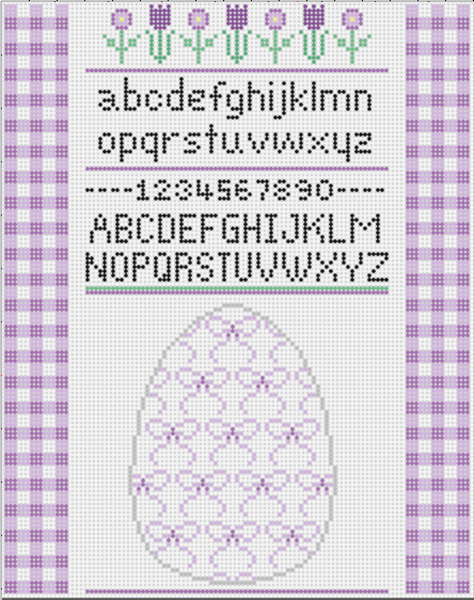 Paint Your Own Needlepoint Egg Canvas: Egg Silhouette printed onto 18 mesh.
