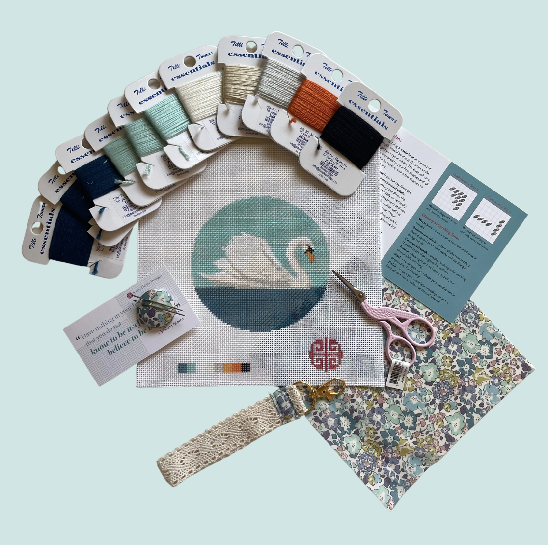 Mute Swan 4" Round Needlepoint Kit