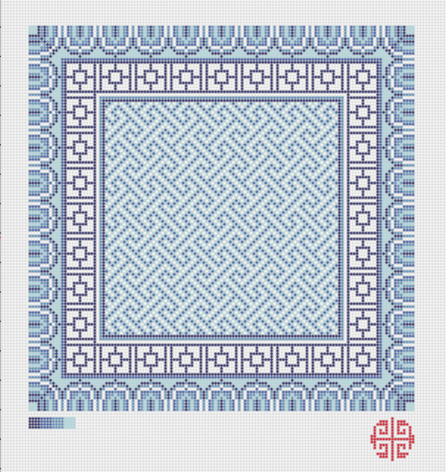 Needlepoint Digital Chart Download: Blue Dragon Tray