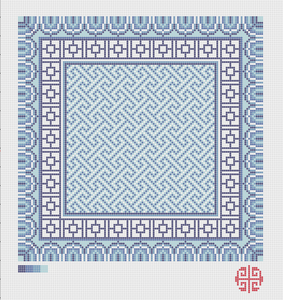 Needlepoint Digital Chart Download: Blue Dragon Tray