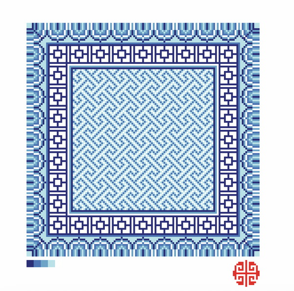 Needlepoint Digital Chart Download: Blue Dragon Tray