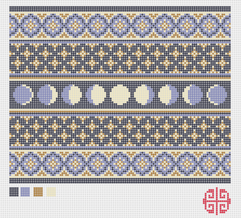 Needlepoint Digital Chart Download: Moonphase Clutch