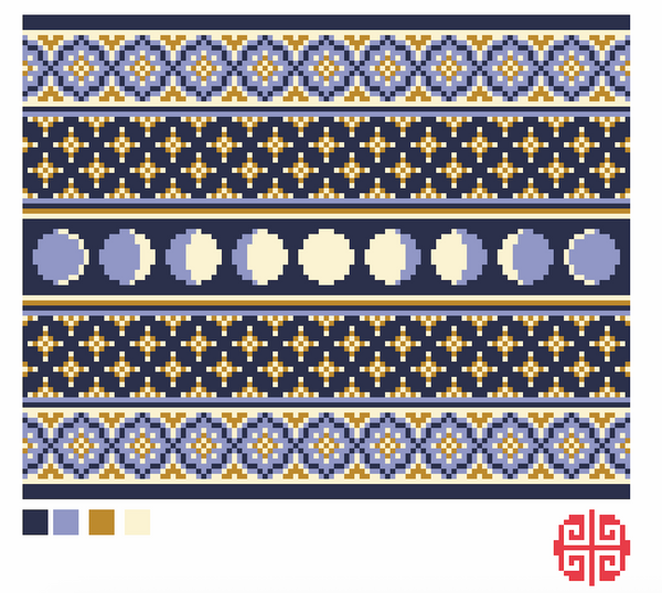 Needlepoint Digital Chart Download: Moonphase Clutch