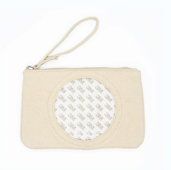 Self Finishing Canvas Clutch with Wristband in color: Natural