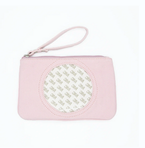 Self Finishing Canvas Clutch with Wristband in color: Pink