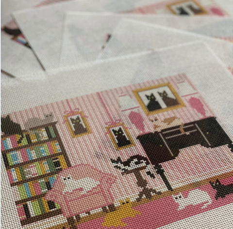 New Arrival: Cat Lover 7 x 9 on 13 mesh
