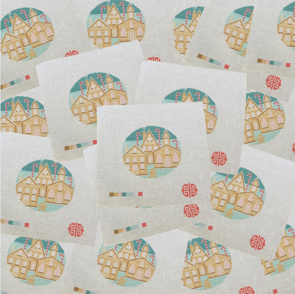 It Takes a Gingerbread Village 4" Round 18 mesh