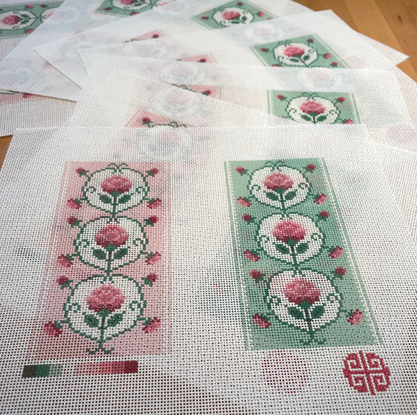 Eyeglass/ Sunnies Canvas - Vintage Rose 13 Mesh Needlepoint Canvas