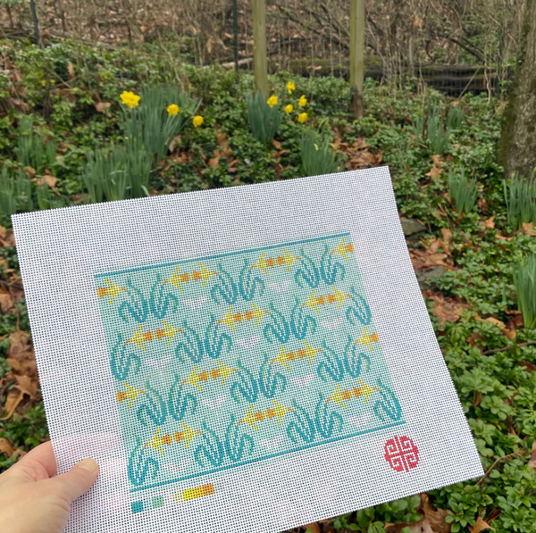 Sale! Daffodils Clutch 13 Mesh Needlepoint Canvas