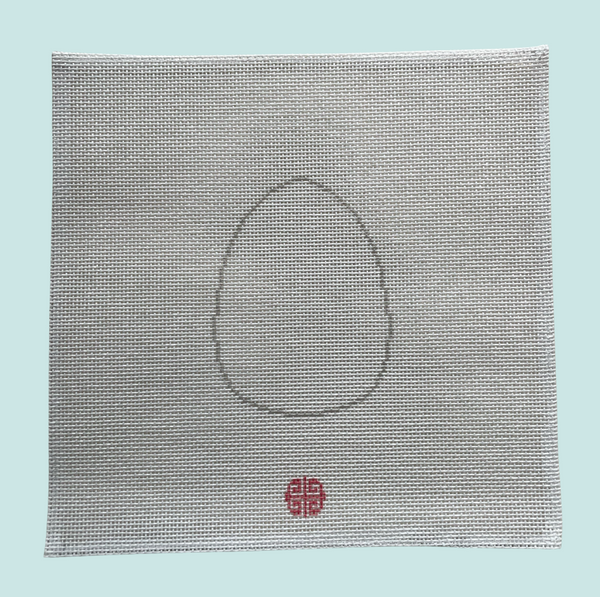 Paint Your Own Needlepoint Egg Canvas: Egg Silhouette printed onto 18 mesh.