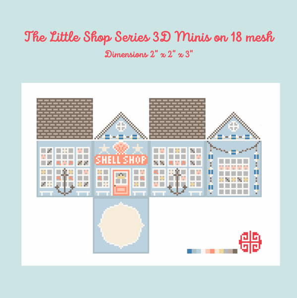 The Little Shop Series: The Shell Shop 3D Mini Ornament Canvas 18 mesh