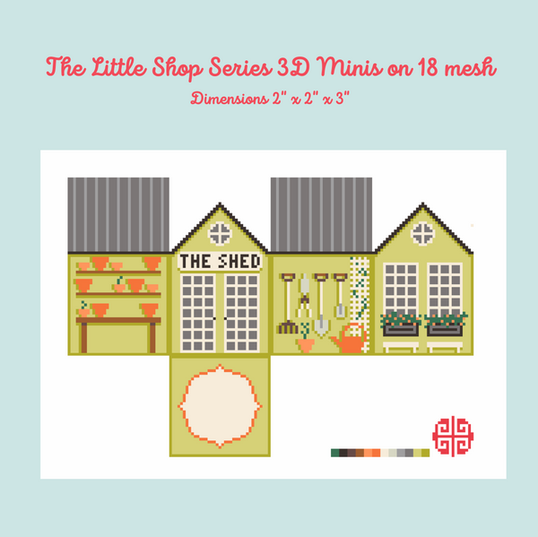 The Little Shop Series: The Potting Shed 3D Mini Ornament Canvas 18 mesh
