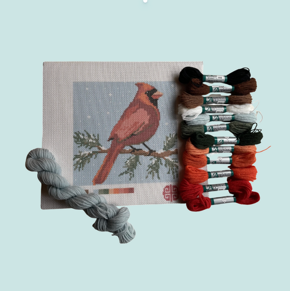 The Winter Cardinal Needlepoint Kit