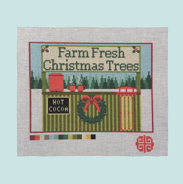 The Little Shop Series: The Christmas Tree Stand 18 Mesh Needlepoint Canvas