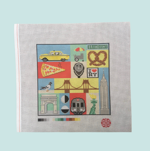 Preorder: New York City Patchwork 10" x 10" on 13 mesh