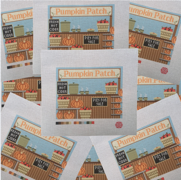 Preorder -The Little Shop Series Pumpkin Stand 13 Mesh Needlepoint Canvas