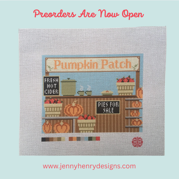Preorder -The Little Shop Series Pumpkin Stand 13 Mesh Needlepoint Canvas