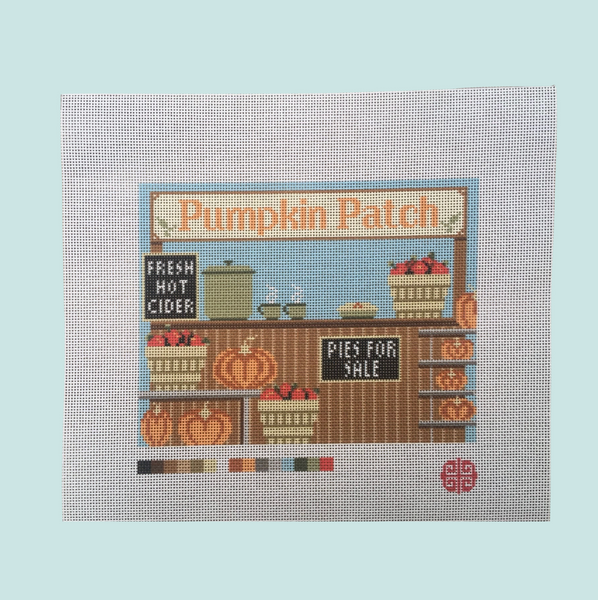 Preorder -The Little Shop Series Pumpkin Stand 13 Mesh Needlepoint Canvas
