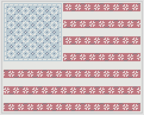 Needlepoint Digital Chart: Floral Flag Clutch 9" x 7" on 13 mesh