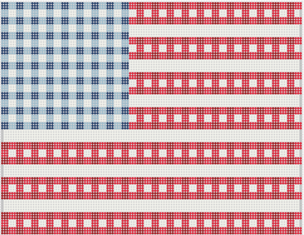 Needlepoint Digital Chart: Gingham Flag Clutch 9" x 7" on 13 mesh