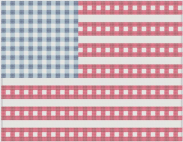 Needlepoint Digital Chart: Gingham Flag Clutch 9" x 7" on 13 mesh