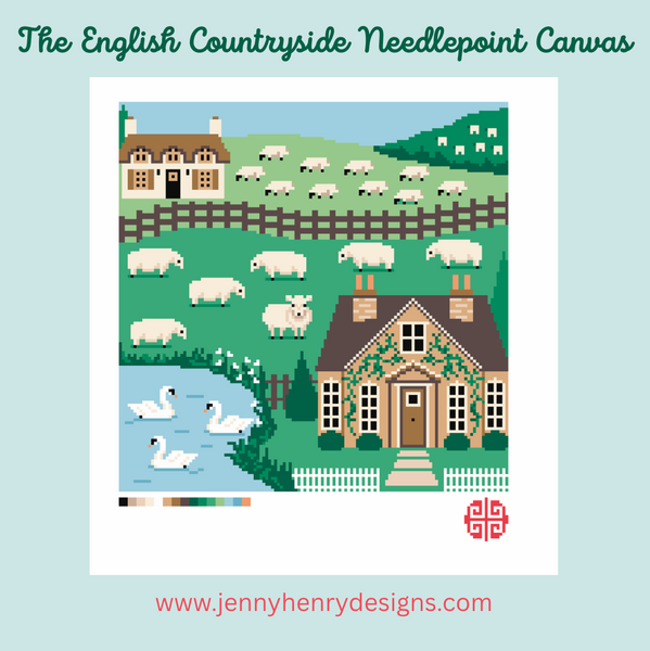 Preorder: The English Countryside 13 Mesh Needlepoint Canvas