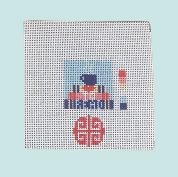 New Arrival: Book Stack Mini Needlepoint Canvas