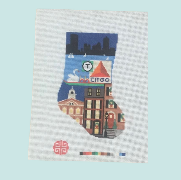 Preorder: Boston Mini Stocking Needlepoint Canvas 18 mesh
