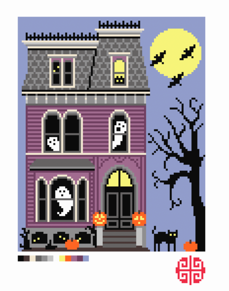 Needlepoint Chart Digital Download: Spooky House