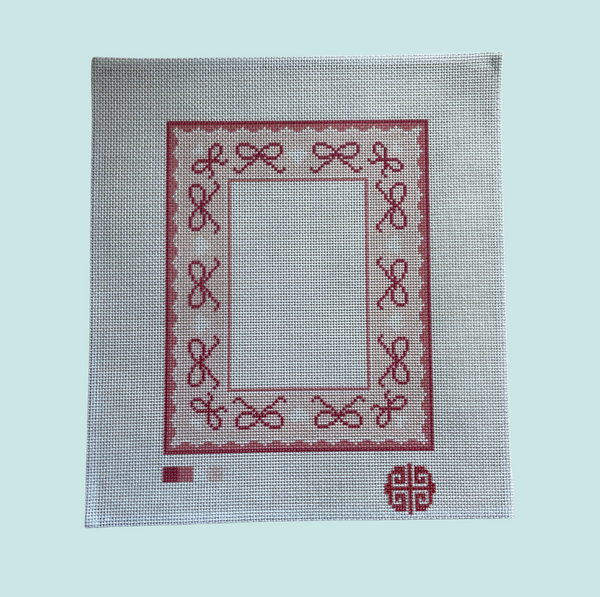 Hearts & Bows Needlepoint Frame Canvas