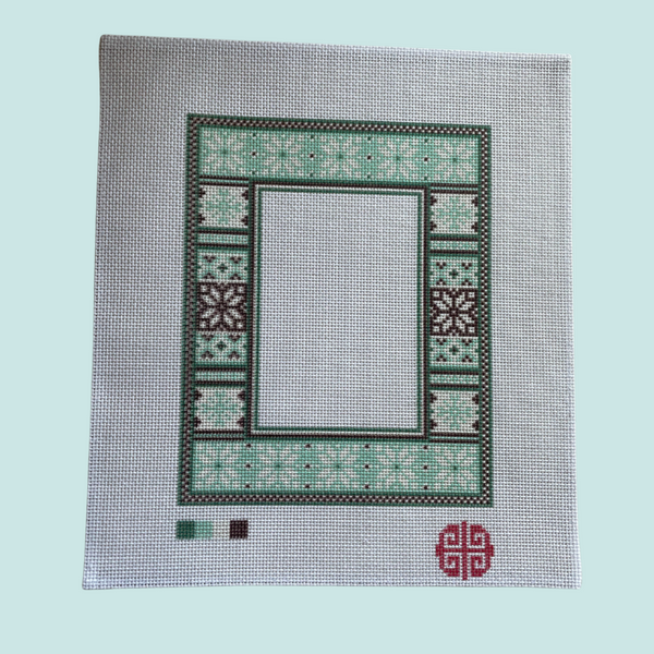 Light Green Fairisle Needlepoint Frame Canvas