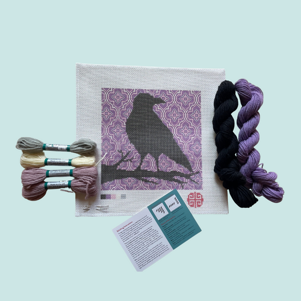 New Arrival The Mindfulness Collection: The Raven 12 Mesh Needlepoint Kit