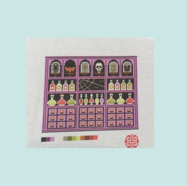 New Arrival: The Little Shop Series Spooky Apothecary 13 Mesh Needlepoint Canvas