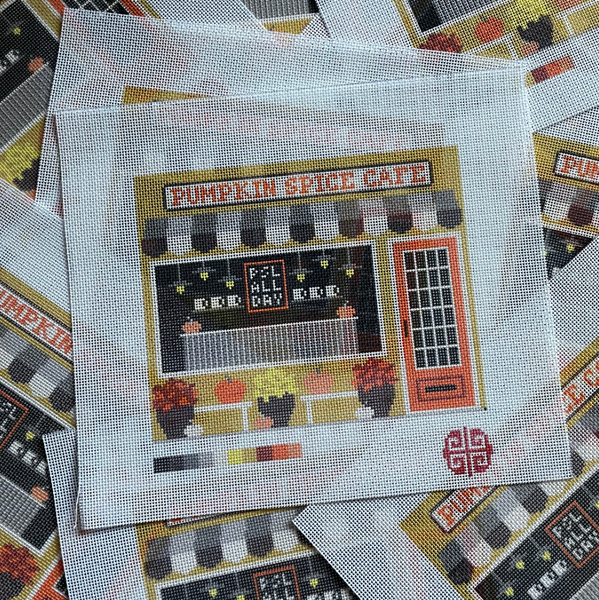 New Arrival: The Little Shop Series Pumpkin Spice Cafe 13 Mesh Needlepoint Canvas