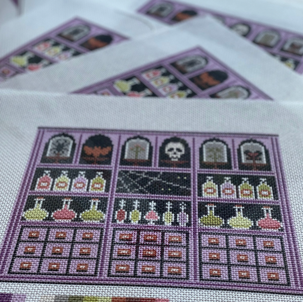 New Arrival: The Little Shop Series Spooky Apothecary 13 Mesh Needlepoint Canvas