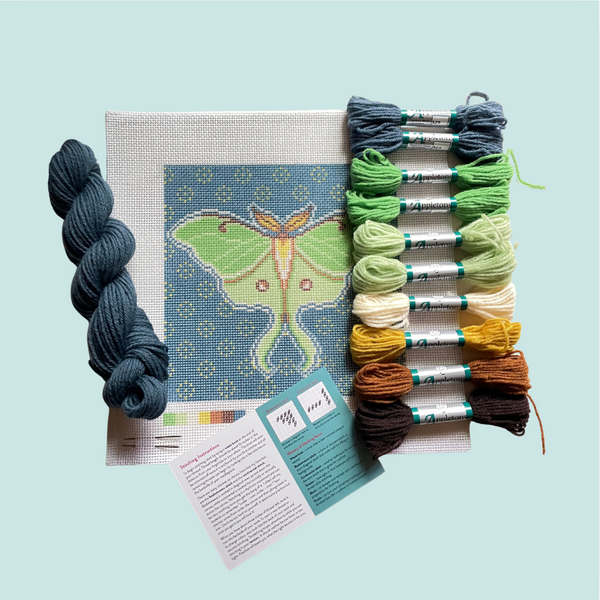 The Mindfulness Collection: The Luna Moth 12 Mesh Needlepoint Kit