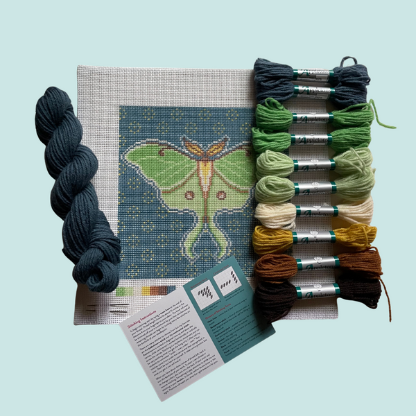 The Mindfulness Collection: The Luna Moth 12 Mesh Needlepoint Kit