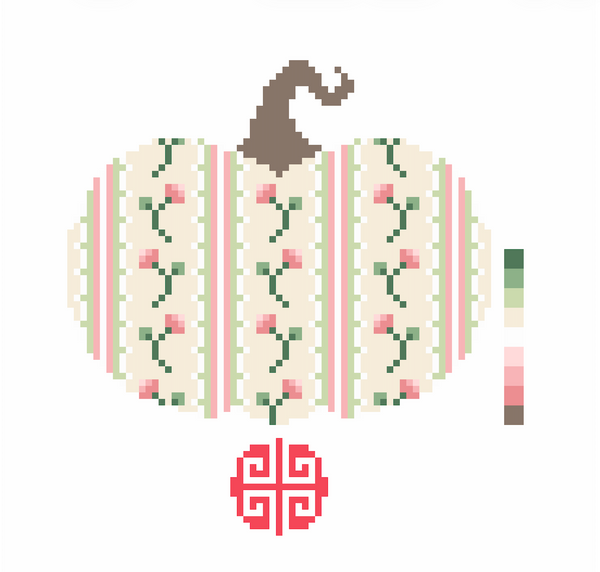 Needlepoint Chart Digital Download: Vintage Floral Pumpkin 2026