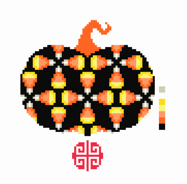 Needlepoint Chart Digital Download: Candy Corn Pumpkin 2026