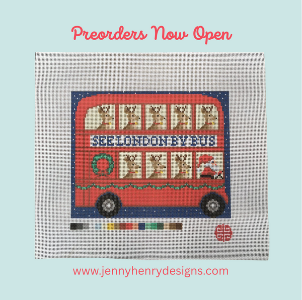Preorder: See London By Bus 13 Mesh Needlepoint Canvas