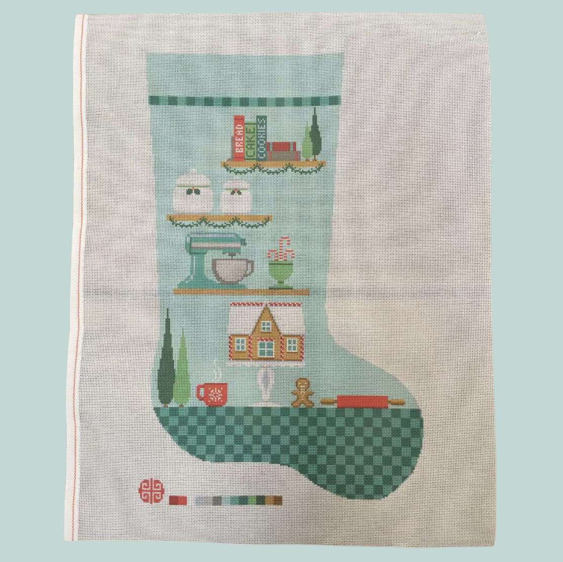 The Holiday Baker Full Size Needlepoint Stocking Canvas