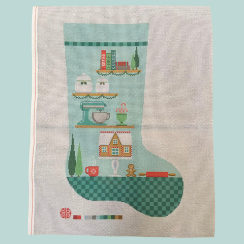 The Holiday Baker Full Size Needlepoint Stocking Canvas