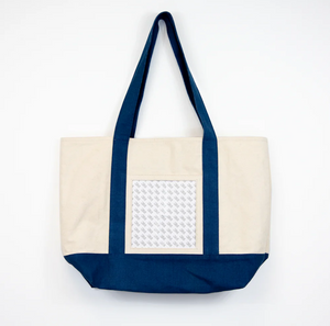 Navy Self Finishing Canvas Boat Tote