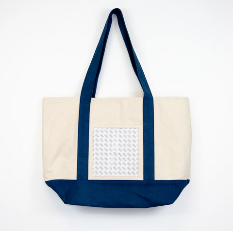 Navy Self Finishing Canvas Boat Tote