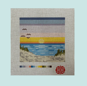 Preorder: Sunset Beach 6" x 6" on 13 mesh
