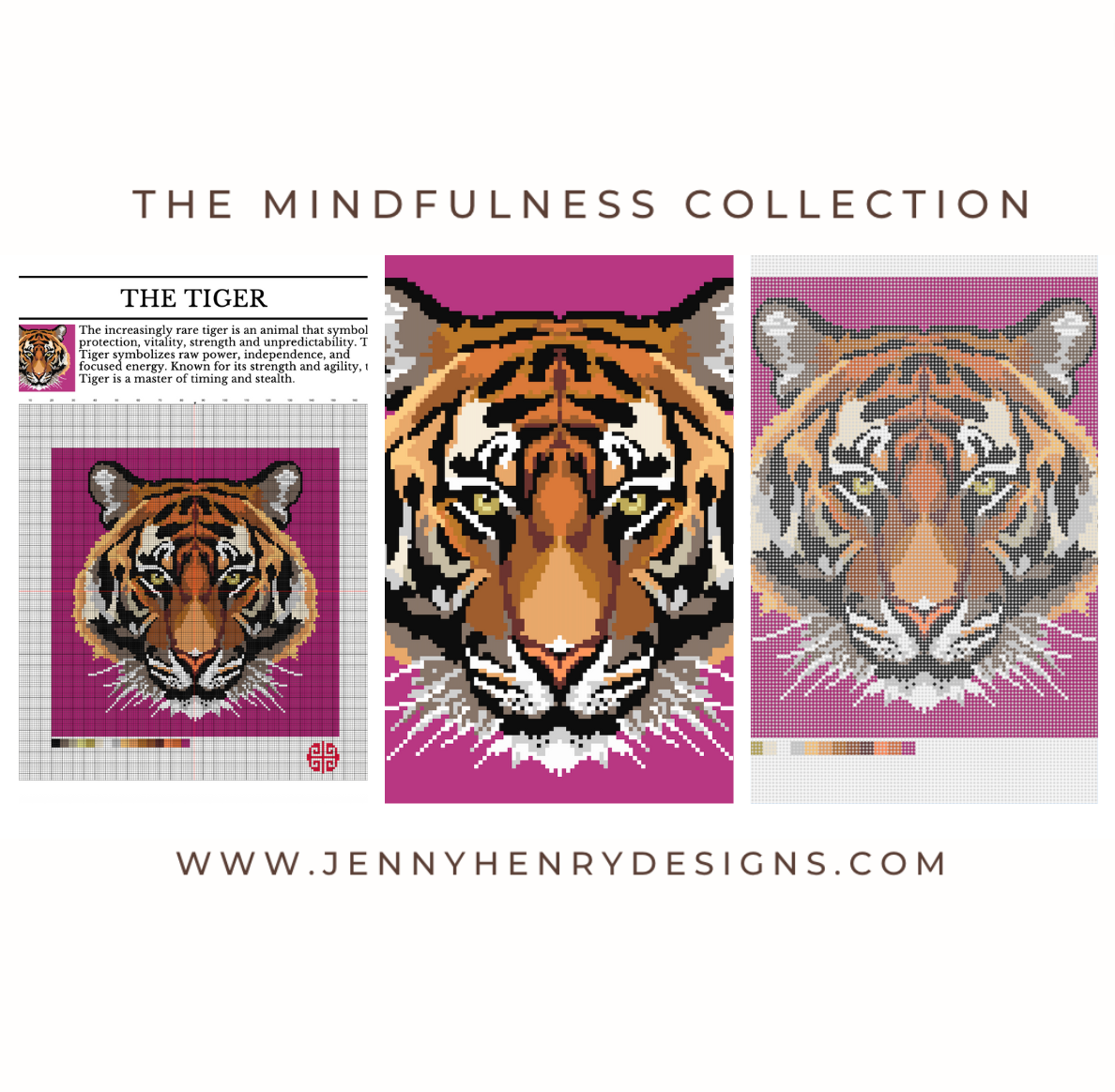New Arrival: The Mindfulness Collection - The Tiger Needlepoint Canvas